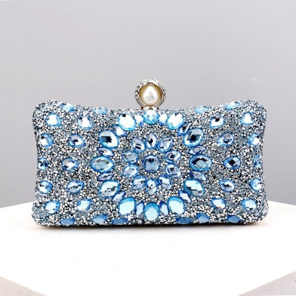 Square diamond bag handbag shoulder bag messenger bag evening bag women's fashion banquet match dress rhinestone bag