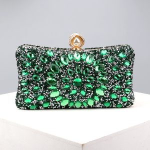 Square diamond bag handbag shoulder bag messenger bag evening bag women's fashion banquet match dress rhinestone bag