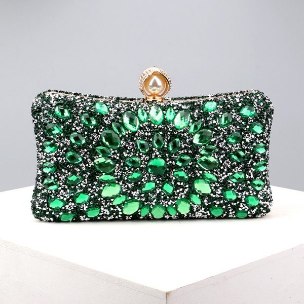 Square diamond bag handbag shoulder bag messenger bag evening bag women's fashion banquet match dress rhinestone bag