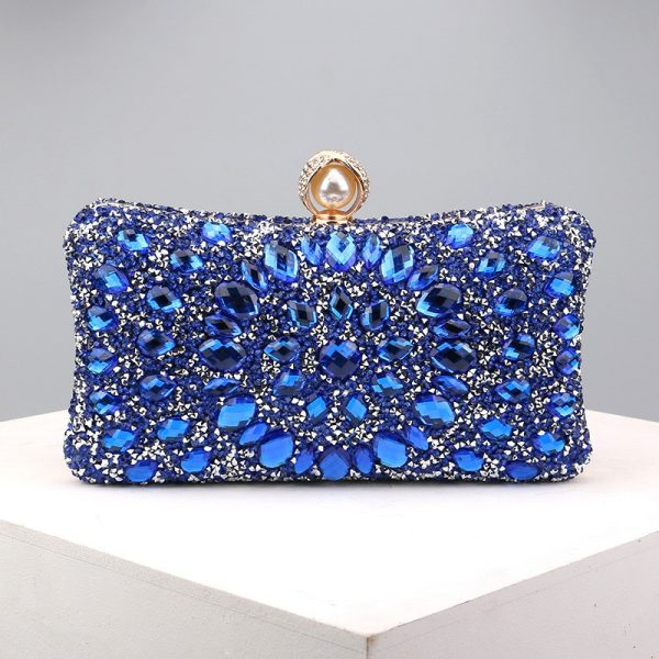 Square diamond bag handbag shoulder bag messenger bag evening bag women's fashion banquet match dress rhinestone bag