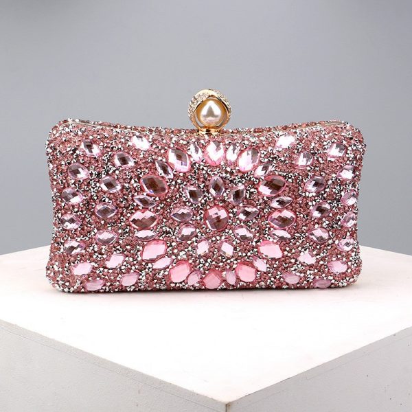 Square diamond bag handbag shoulder bag messenger bag evening bag women's fashion banquet match dress rhinestone bag