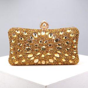 Square diamond bag handbag shoulder bag messenger bag evening bag women's fashion banquet match dress rhinestone bag