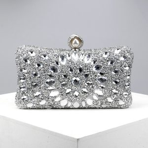 Square diamond bag handbag shoulder bag messenger bag evening bag women's fashion banquet match dress rhinestone bag