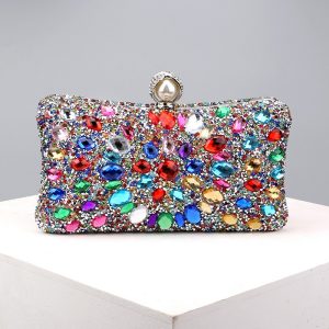 Square diamond bag handbag shoulder bag messenger bag evening bag women's fashion banquet match dress rhinestone bag