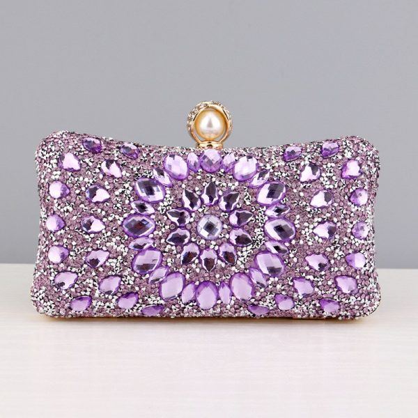 Square diamond bag handbag shoulder bag messenger bag evening bag women's fashion banquet match dress rhinestone bag