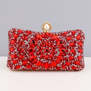 Square diamond bag handbag shoulder bag messenger bag evening bag women's fashion banquet match dress rhinestone bag