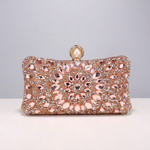 Square diamond bag handbag shoulder bag messenger bag evening bag women's fashion banquet match dress rhinestone bag