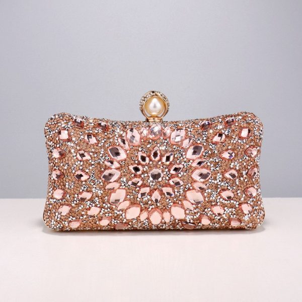 Square diamond bag handbag shoulder bag messenger bag evening bag women's fashion banquet match dress rhinestone bag