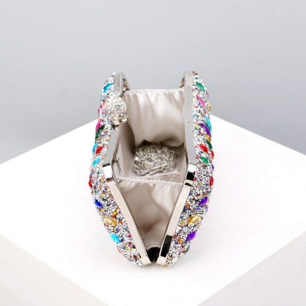 Square diamond bag handbag shoulder bag messenger bag evening bag women's fashion banquet match dress rhinestone bag