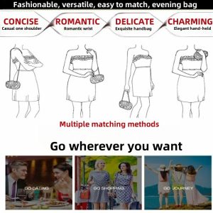 Square diamond bag handbag shoulder bag messenger bag evening bag women's fashion banquet match dress rhinestone bag