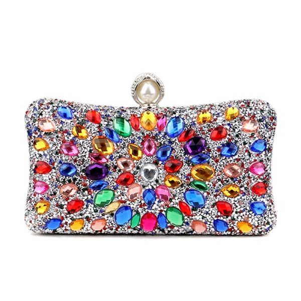 Square diamond bag handbag shoulder bag messenger bag evening bag women's fashion banquet match dress rhinestone bag