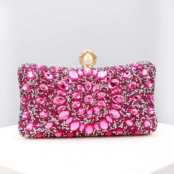 Square diamond bag handbag shoulder bag messenger bag evening bag women's fashion banquet match dress rhinestone bag